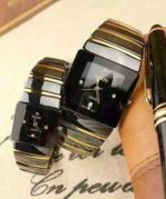 Perfect Replica Rado Jubile 2-Tone Black Ceramic Black Face Watches